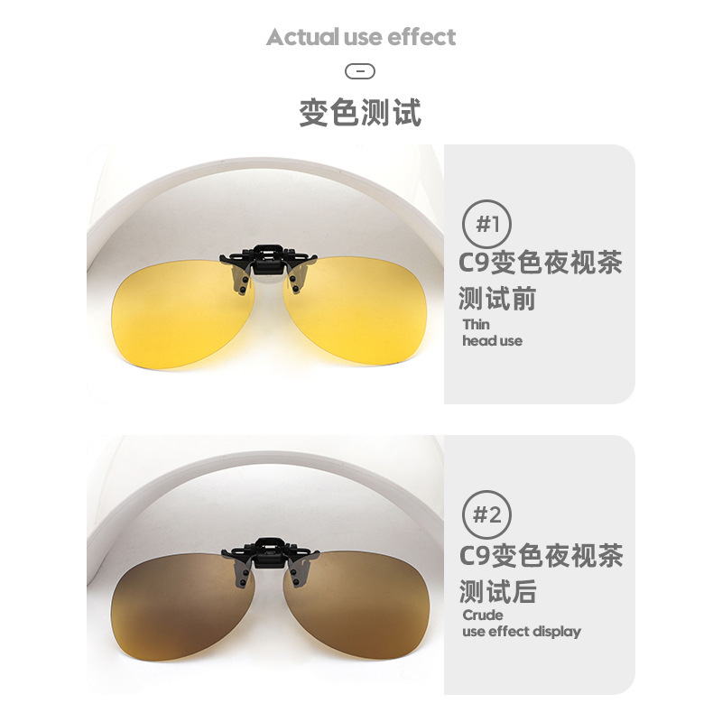 Picture of Yage's Popular Sunglasses, Polarized Clip-On Driver's Night Vision, Flip-Up Toad Style Sunglasses Clip-On Myopia Mirror Hanging Clip