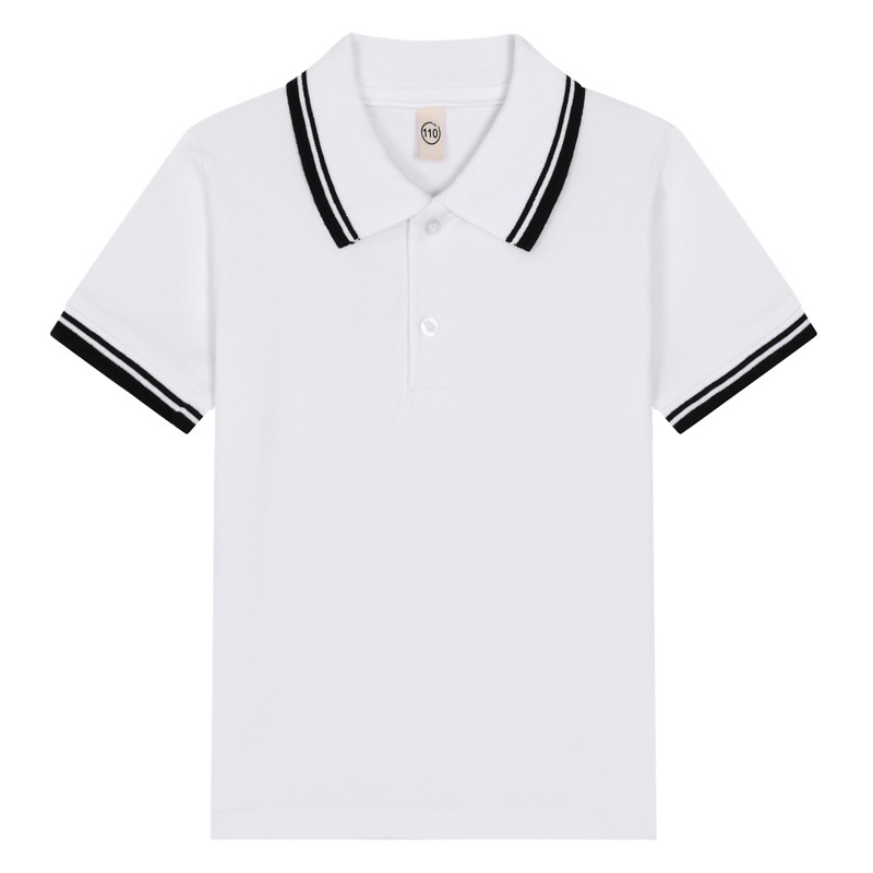 kids Children's T-shirt Long Sleeve Cotton White Lapel Polo Shirt for Boys and Girls Elementary School Students Middle and Large Children's School Uniform