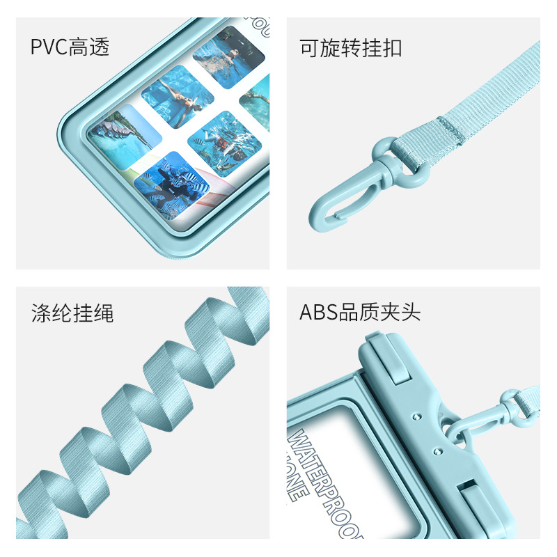 Picture of Cross-Border Enlarged Tpu Material Mobile Phone Waterproof Bag Sealed Diving Cover Transparent Swimming Rafting Rainproof Bag with Touch Screen