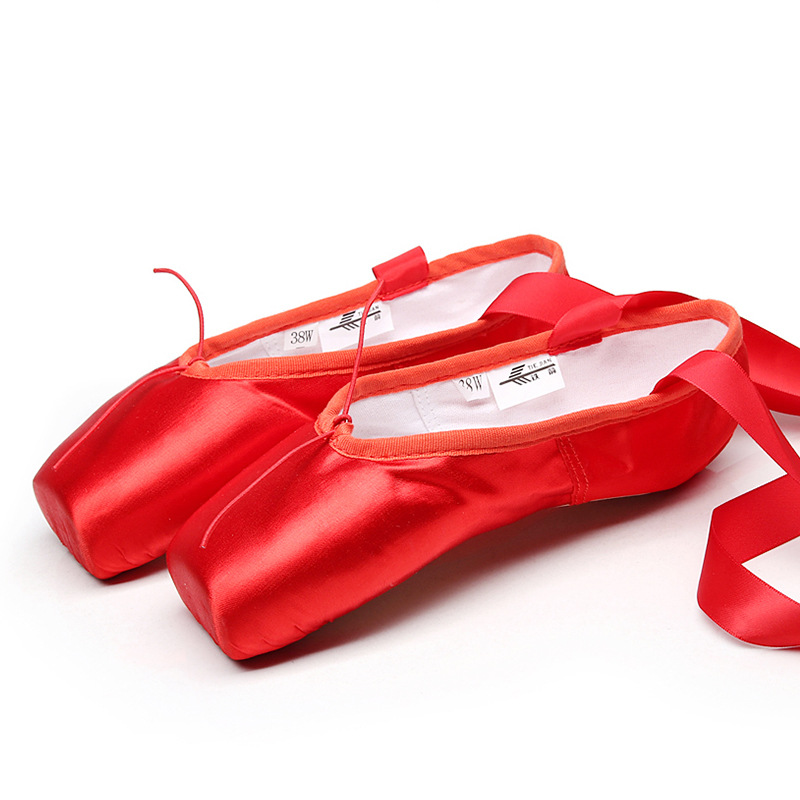 Picture of Ballet shoes girls pointe shoes strap satin dancing shoes flat practice shoes big children dance shoes foreign trade wholesale