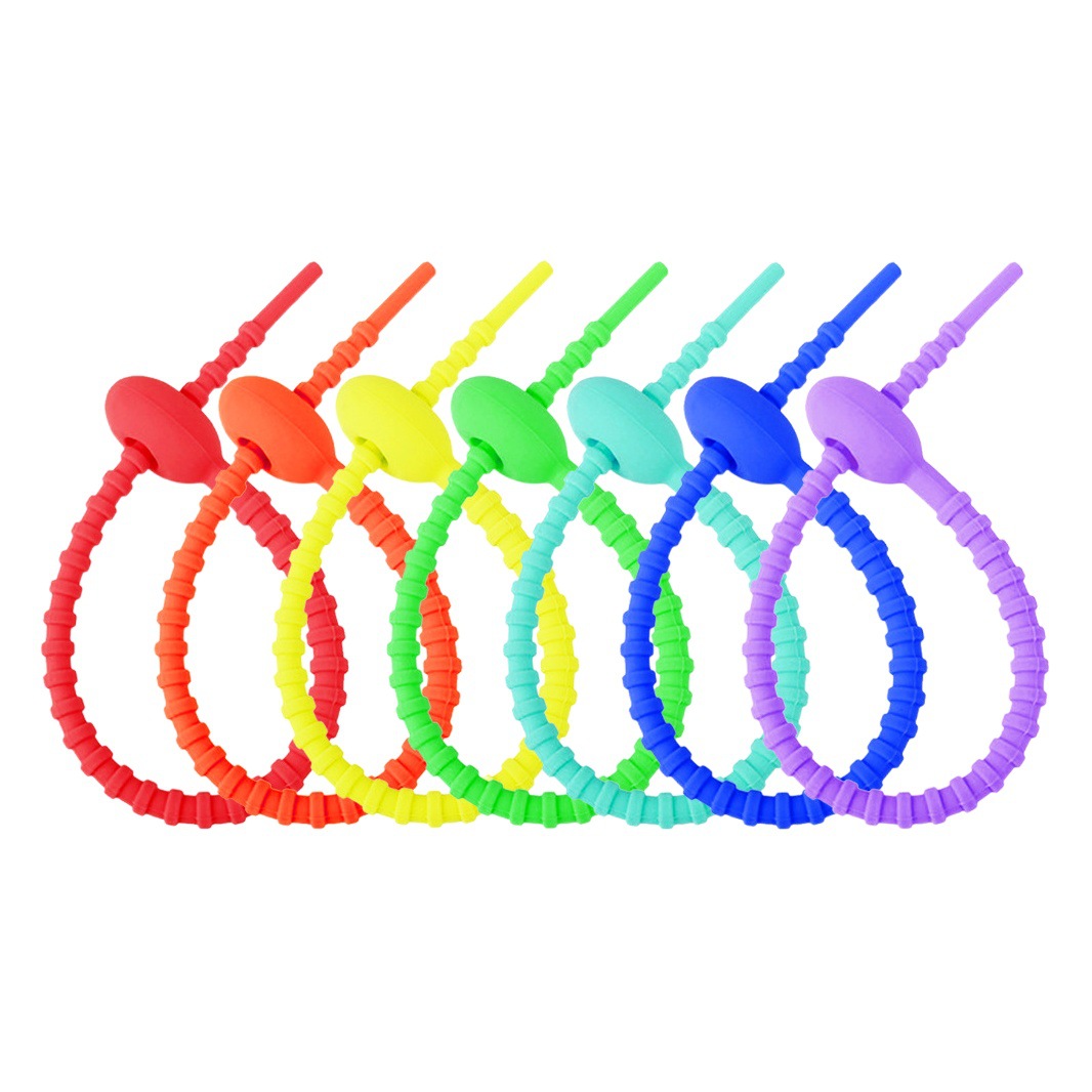 215mm silicone cable tie data line storage finishing winder DIY key chain jewelry pendant color lanyard