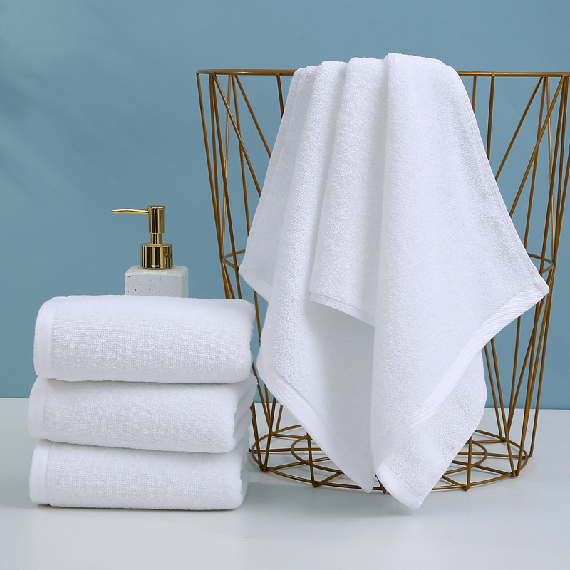 Picture of Hotel white towel wholesale cotton gift white towel hotel bath sauna catering cotton white hand towel bath towel