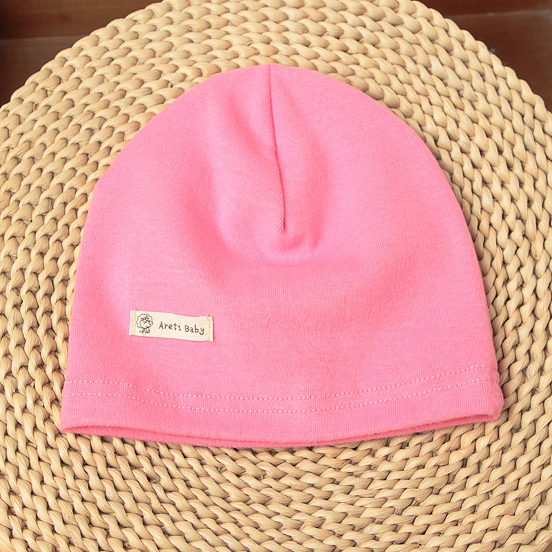 Picture of Single-layer thin spring and autumn children's cotton knitted hat baby hat newborn infant solid color cap