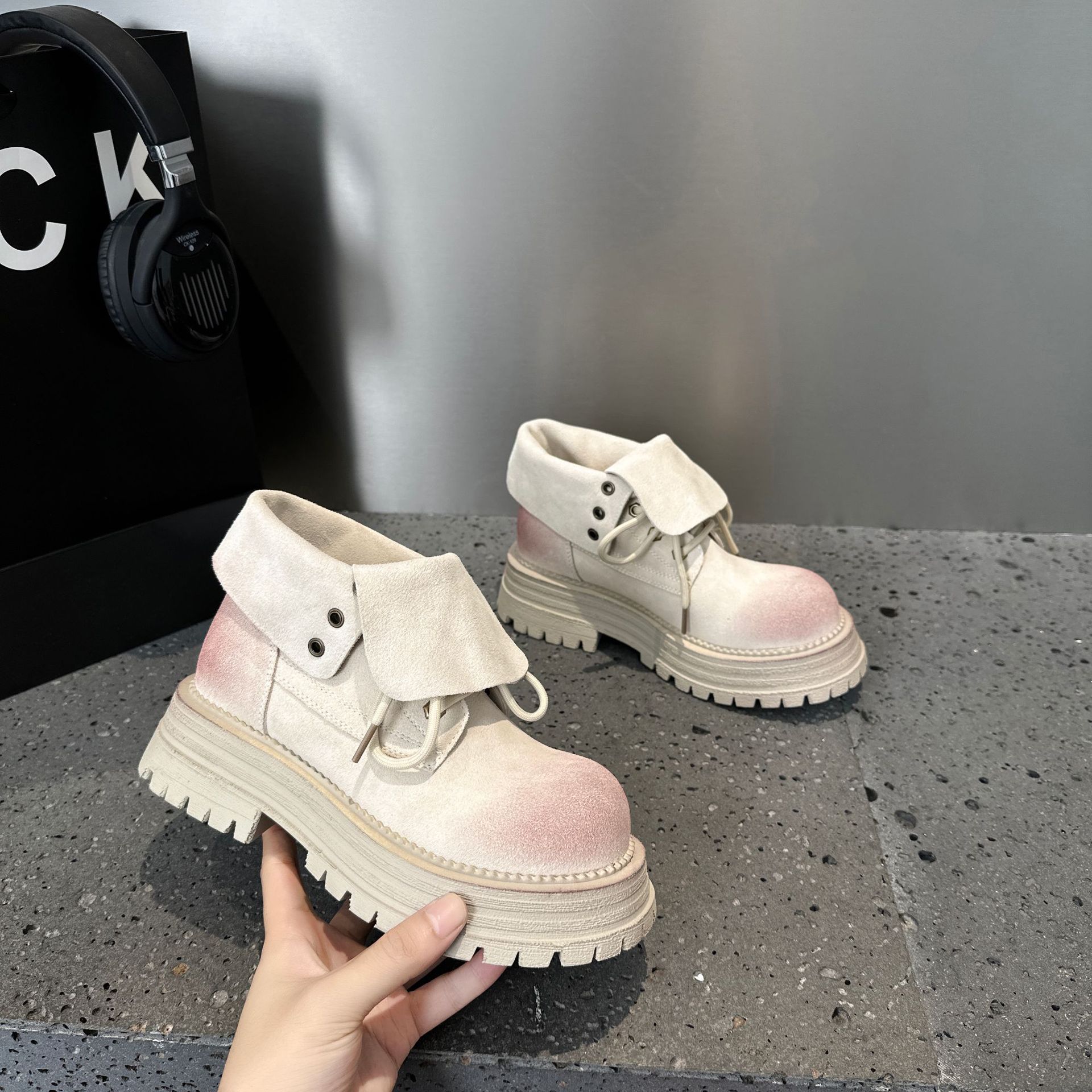 Women's Yellow Boots 2025 Autumn New Genuine Leather Retro Two-Way Work Short Boots for Petite Motorcycle Boots Martin Boots