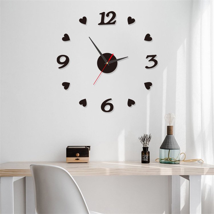 Punch-free wall clock creative digital clock acrylic modern minimalist living room wall clock study decorative wall sticker clock