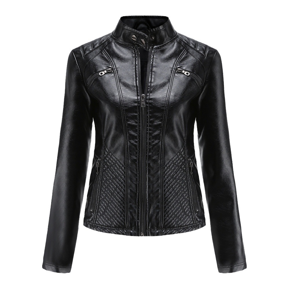 Picture of Cross-Border Leather Jacket Russian Popular Slim Youthful Elegant Wear-Resistant Leather Jacket