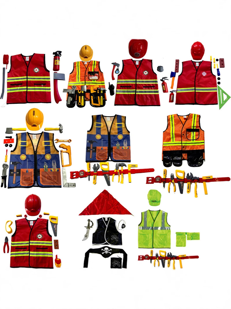 Halloween Children's Fire Vest Engineering Vest Military Vest Pirate Vest Police Vest Children's Professional Clothing