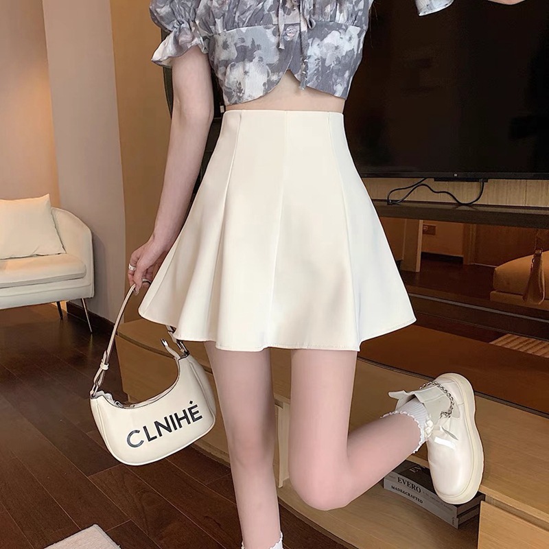 Summer umbrella skirt A- Line skirt new 20 girls' high waist slimming suit pleated 23 Korean style short all-matching