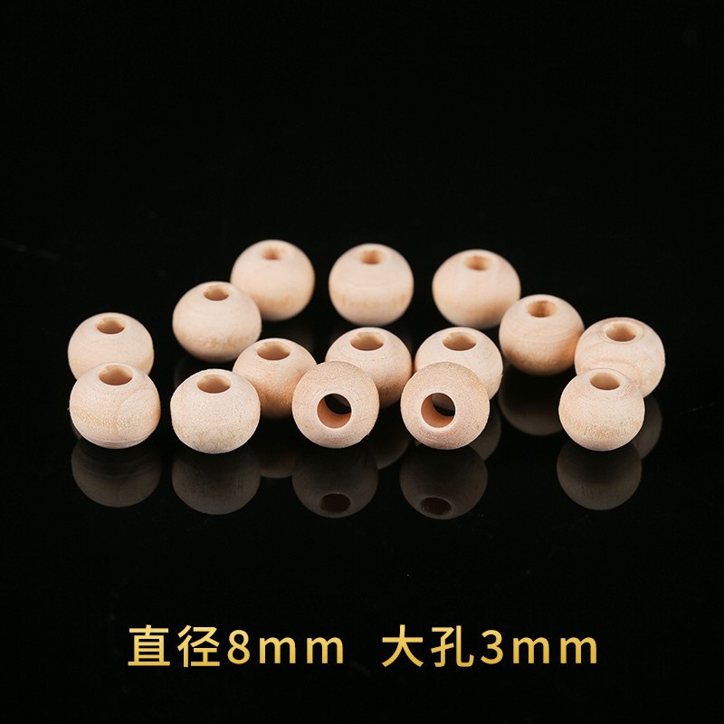 Picture of Wooden Beads Bulk Bundle Drawstring Beads Round Beads Accessories DIY Handmade Beads Large Hole Wooden Beads Loose Beads Sold by Weight
