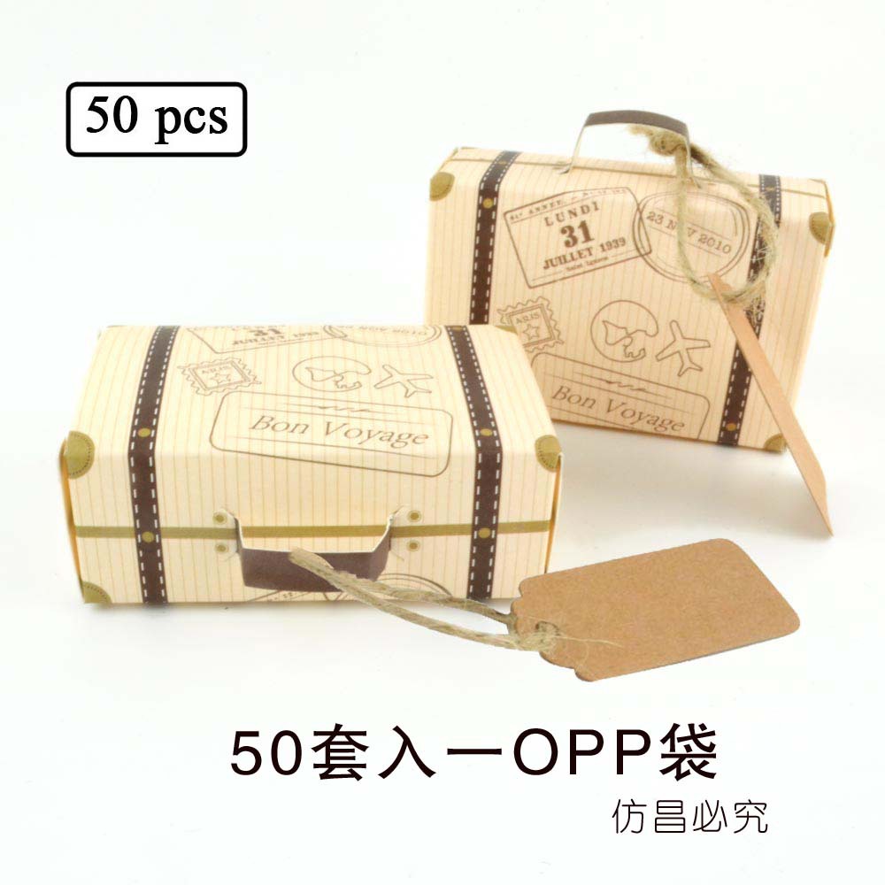 Picture of European Creative Amazon Mini Suitcase Wedding Candy Box Wedding Gift Candy Packaging Box Airplane Carton Wholesale