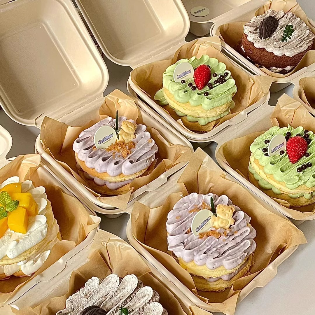 Tiramisu Dessert Cake Packaging Box Net Red Disposable Lunch Box Baking Shuffel Burger Packaging Box
