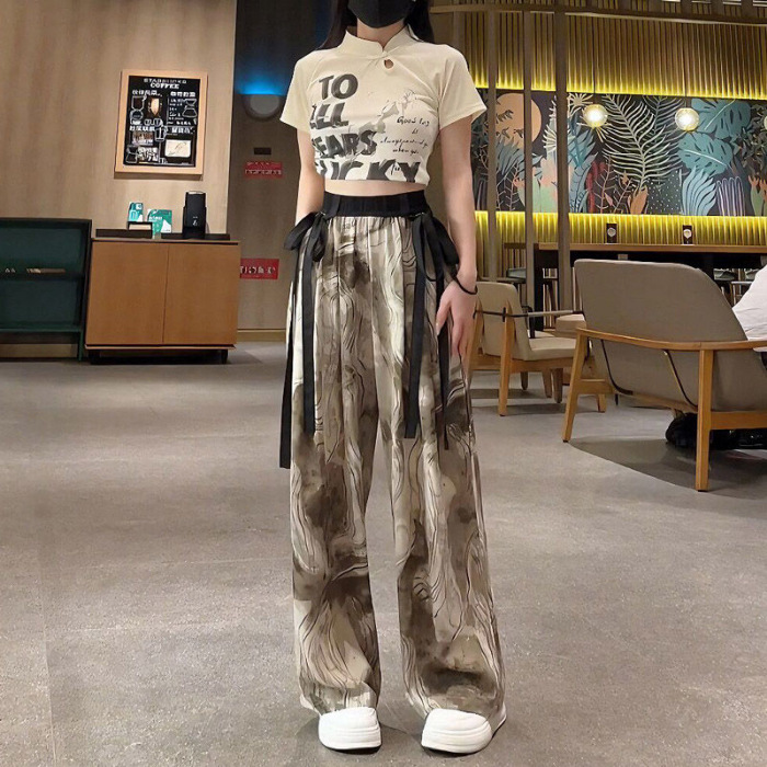 Picture of Girls' Pants Summer Kidsren's Ice Silk Casual Pants Sweatpants Spring & Fall New Thin Anti-Mosquito Pants Medium and Large Kidsren's Summer Clothes