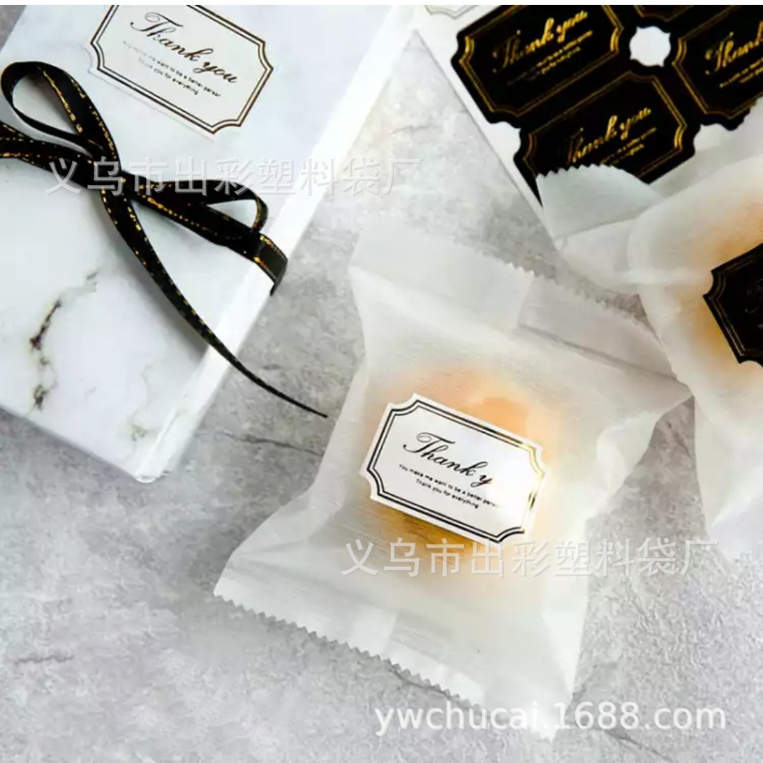 2025 Mid-Autumn Festival Mooncake Packaging Bag, Golden Transparent Mooncake Wire Drawing Machine Sealing Bag, High-End Thickeneded Plastic Bag