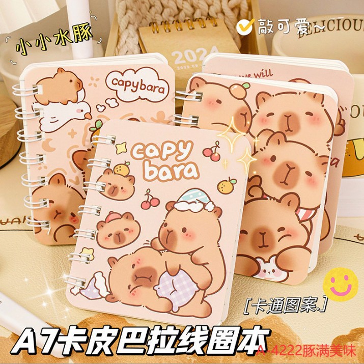 Picture of ins Creative Korean Coil Cartoon Mini Book Girl's Heart Cute Easy Pocket Learning Notebook T