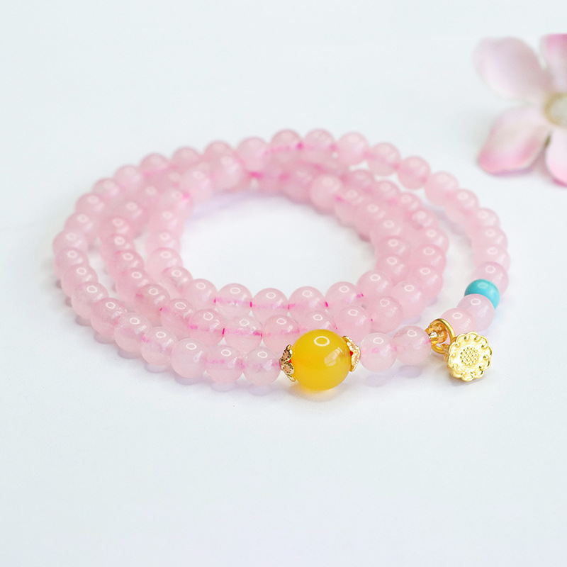 Picture of Juyu Natural Pink Crystal Multi-Circle Bracelet Lotus Bracelet National Tide Live Welfare Wholesale CB4062310