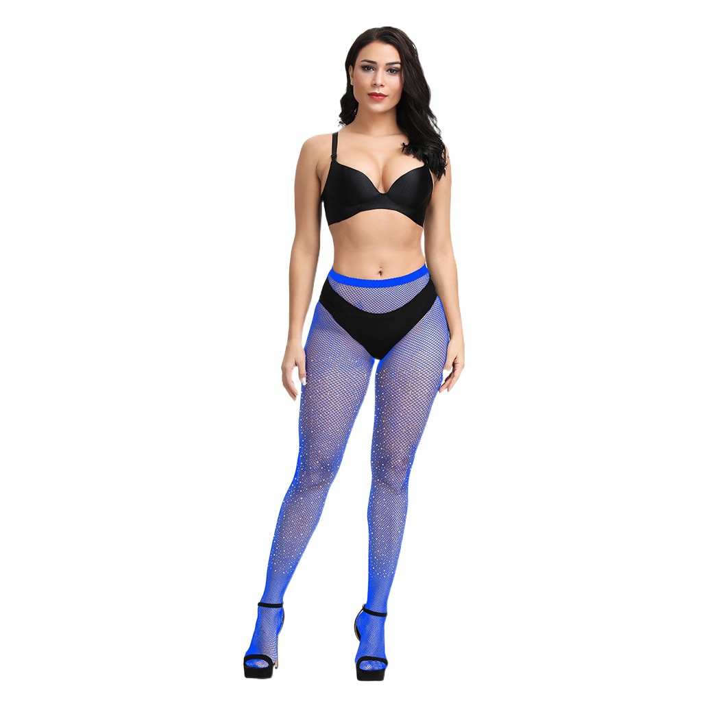 Cross-Border Export Hot Diamond Sexy Stockings Sexy Fishnet Stockings Small Net Pantyhose White Diamond Cut Out Half Diamond Stockings Tz138