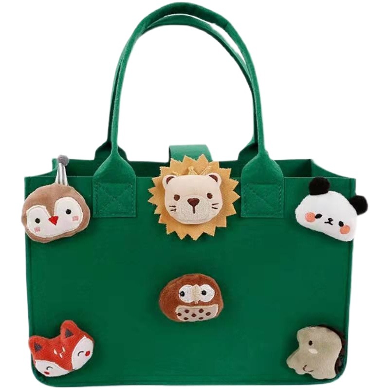Cartoon Felt Bag, Cute Doll Bag, Baby Party Return Gift Bag, Felt Tote Bag, Work Commute Handbag, Gift Bag