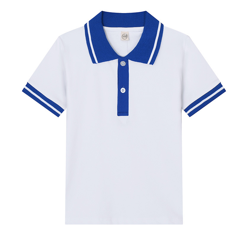 Picture of kids Children's T-shirt Long Sleeve Cotton White Lapel Polo Shirt for Boys and Girls Elementary School Students Middle and Large Children's School Uniform