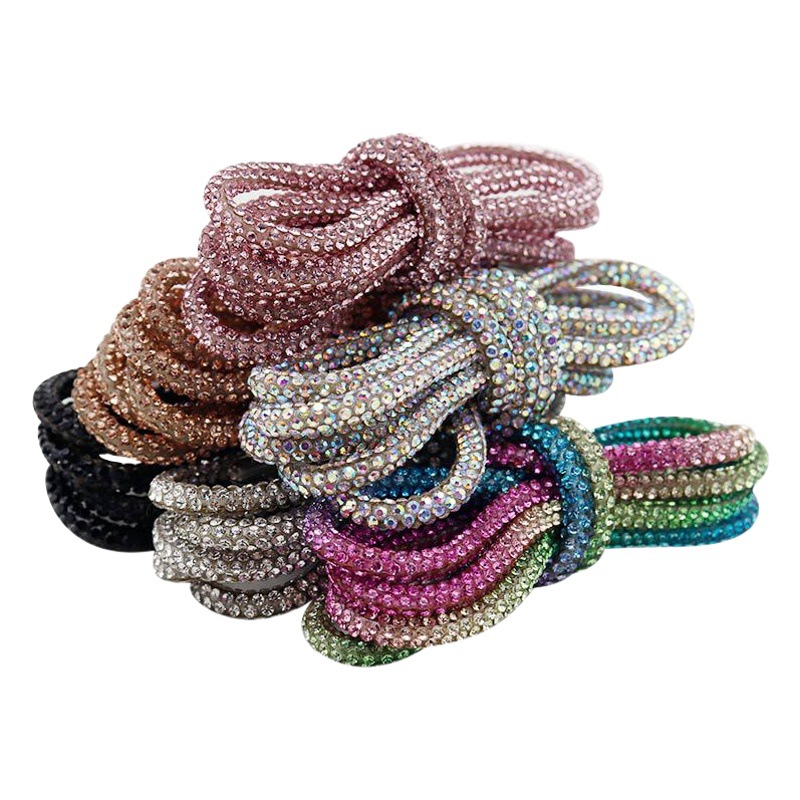 Kulogin shoelaces wholesale personality shiny diamond plus metal head round width 4mm board shoes diy accessories decorative rope