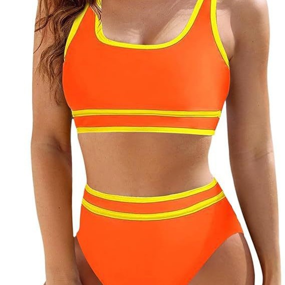 Picture of 2025 bikini new color matching sports style sexy split cross-border AliExpress high waist vest swimsuit wholesale