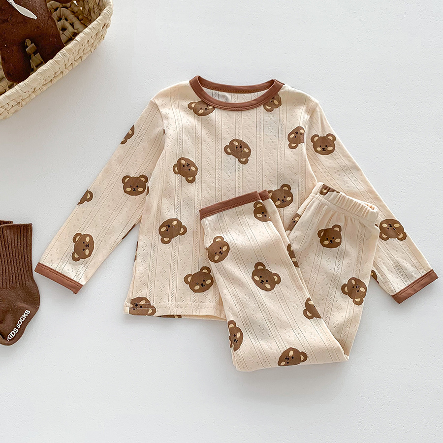 Picture of Autumn Children's Home Clothes South Korea Children's Pajamas suit Boys and Girls Autumn Clothes Autumn Trousers Baby Cotton Pajamas