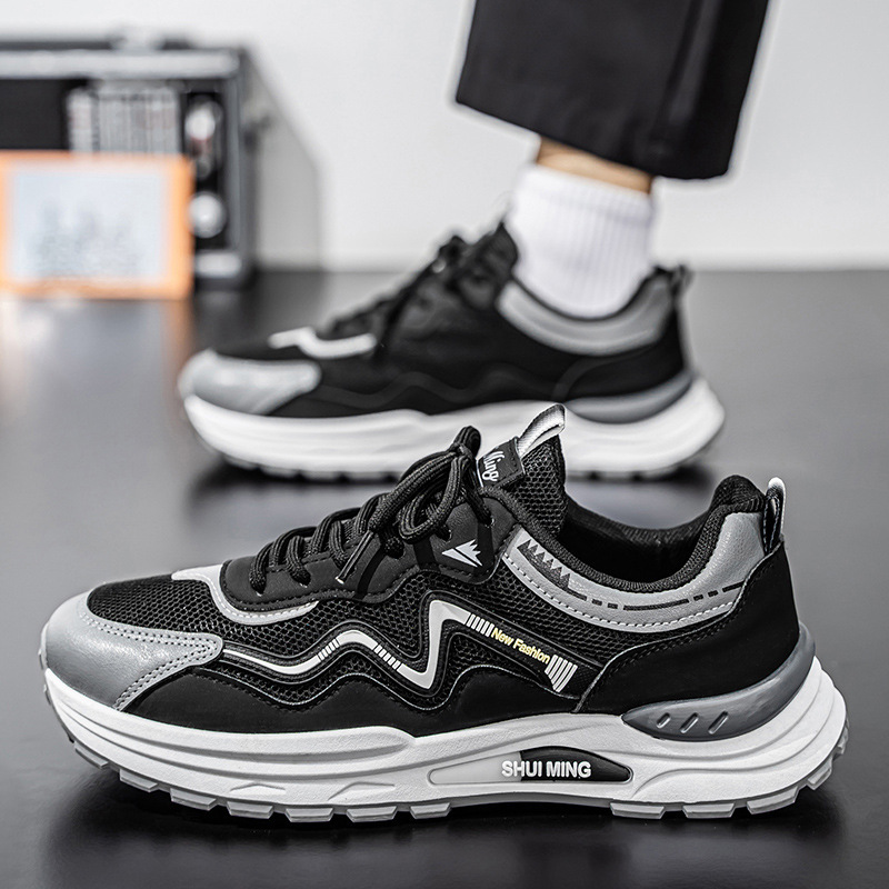 Men's shoes: new breathable summer sneakers, trendy versatile teen casual shoes, soft-soled non-slip running dad shoes
