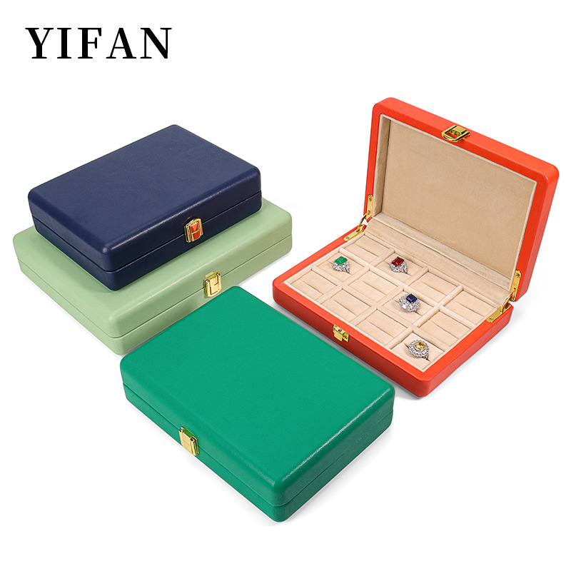 Rounded Leather Metal Buckle Jewelry Box Ring Pendant Bracelet Box Jewelry Packaging Box Jewelry suit Storage Box