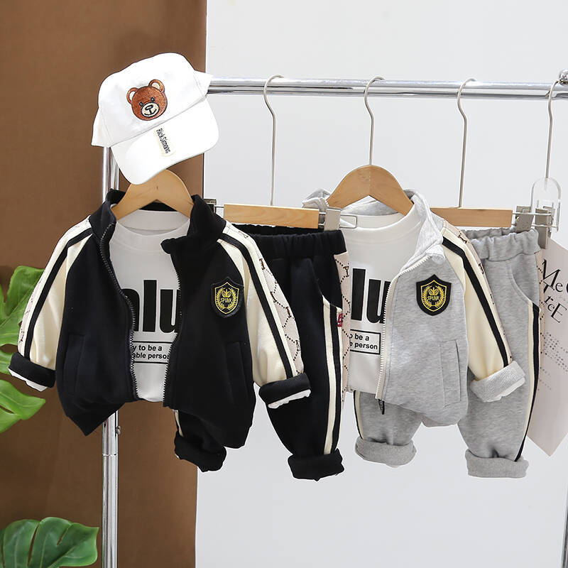 Boys' Autumn suit 2024 New Fashionable Children's Fashionable Spring and Autumn Coat Handsome Baby Long Sleeve Three-Piece Trendy