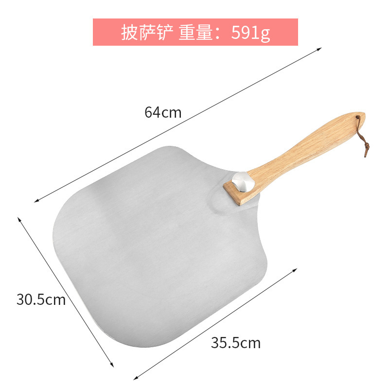 in stock pizza shovel aluminum shovel folding wooden handle 12 inch baking transfer pizza cake tool shovel set shovel wholesale