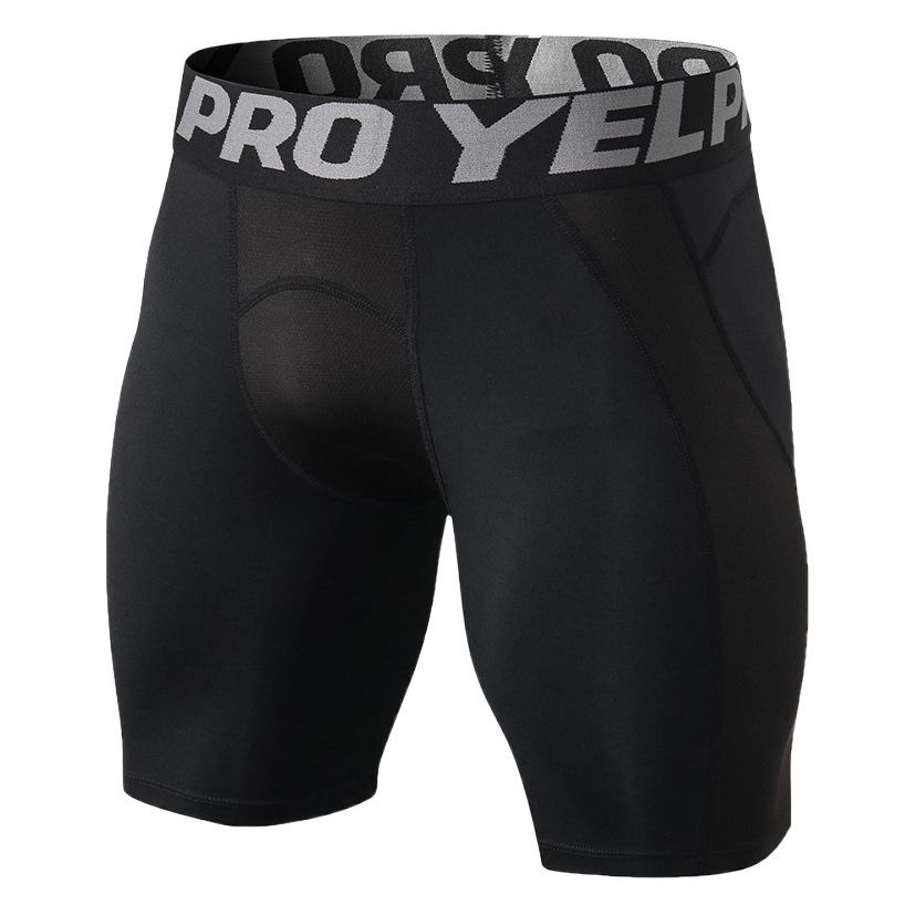 Men's PRO Sports Shorts Fitness Training Running Elastic Quick Dry Mesh Breathable Tight Shorts 1045