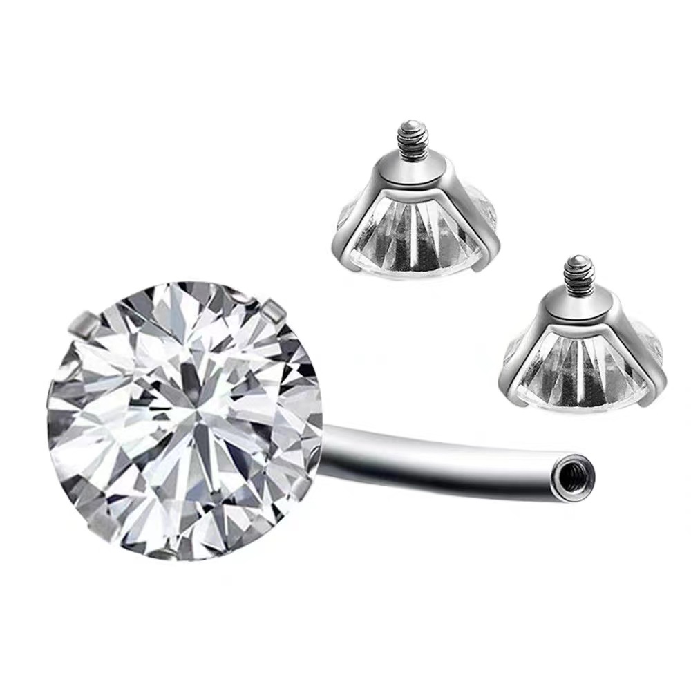 Picture of Cross-border diamond-encrusted zircon navel ring navel nail piercing jewelry factory wholesale