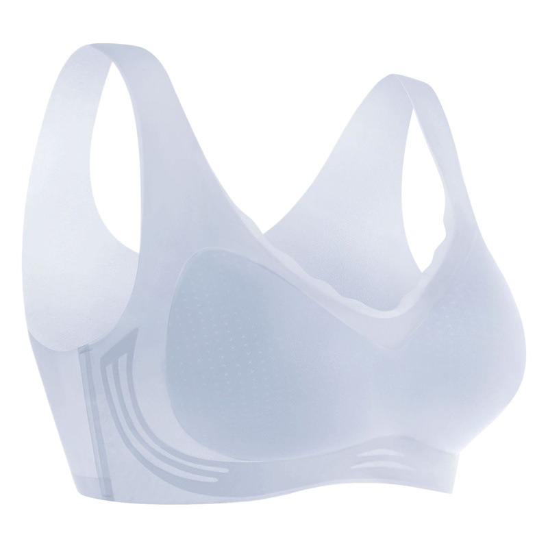 Ice Silk Seamless Intimates for Women in Summer, Large Breasts Appear Smaller, Push-Up, Wire-Free, Beautiful Back, Sports Large Size Bra, Seamless
