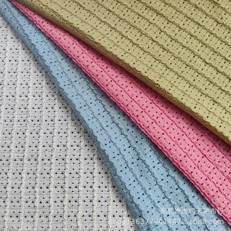 Spot Spring and Summer New Knitted Hole Cloth Jacquard 190g Polowen Hole Jacquard Cloth Fashion Women's Fabric