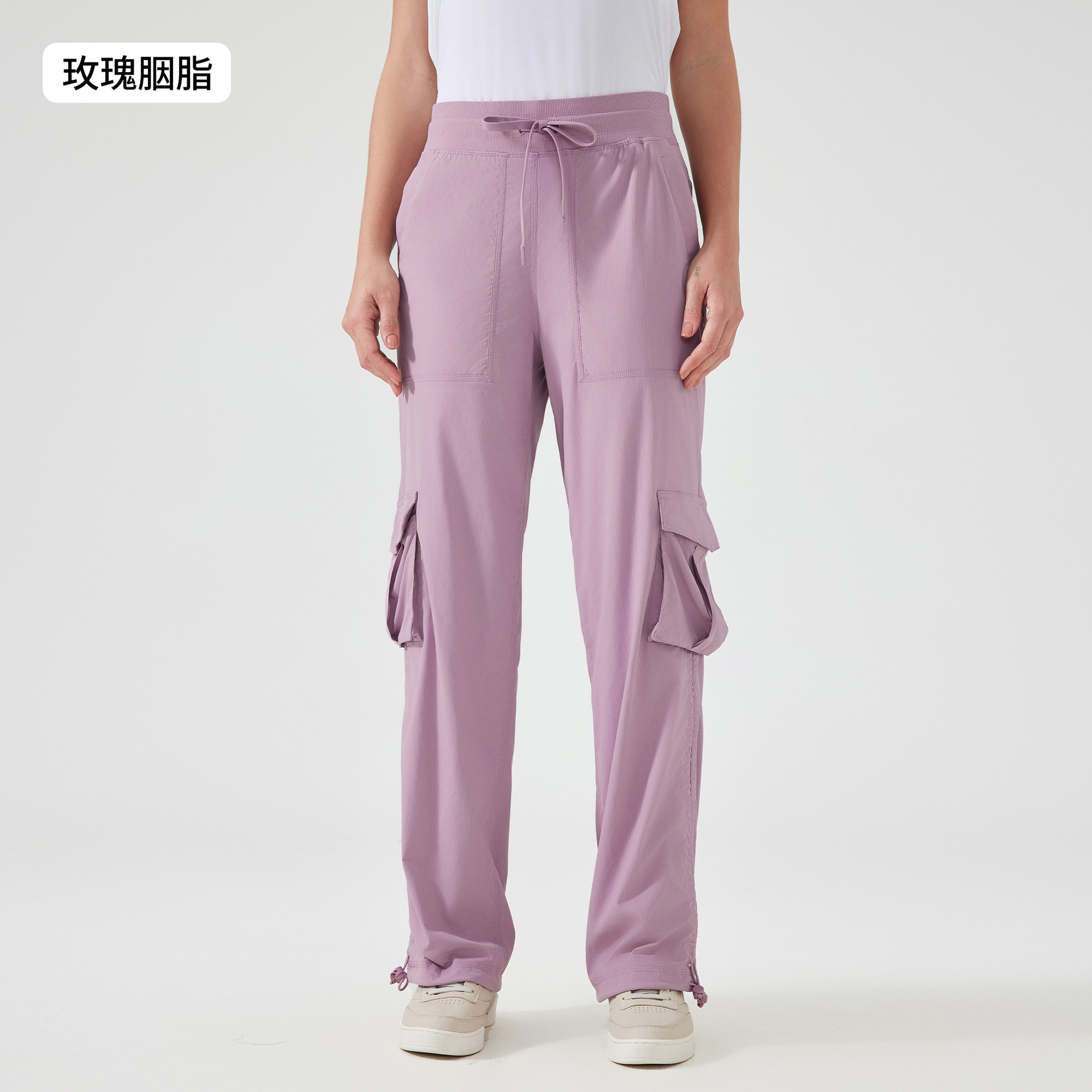 Picture of Casual Sports Pants Women's Loose Slimming Drawstring Two-Wear Quick-Drying Overalls Outdoor Running Fitness Pants D25001