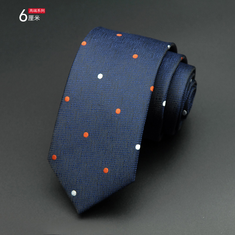 Picture of Men's Tie Korean Style Casual Polyester Silk Narrow Business Fashion Groom Wedding 6cm Small Tie