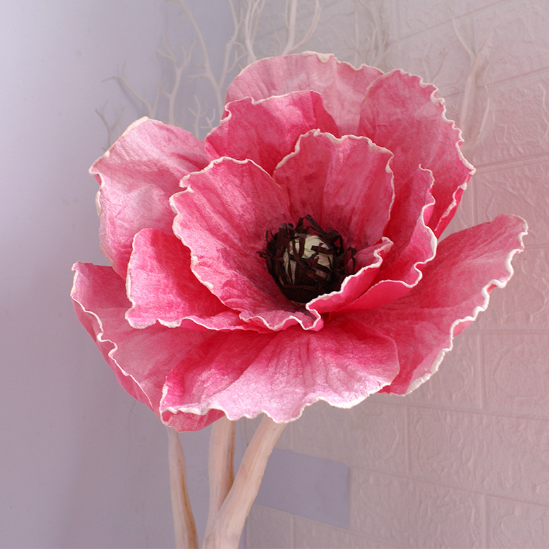 Picture of Large Artificial Poppy Flower Wall Decoration for Wedding Aisle, Window Display, and Festive Atmosphere