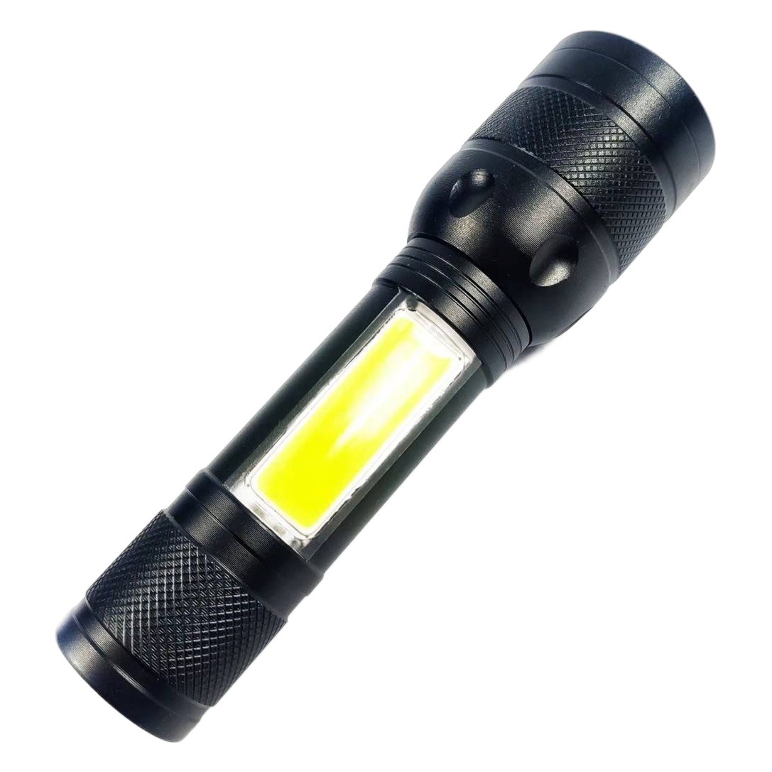 P50 telescopic zoom strong light flashlight COB side light USB charging outdoor lighting long-range endurance flashlight