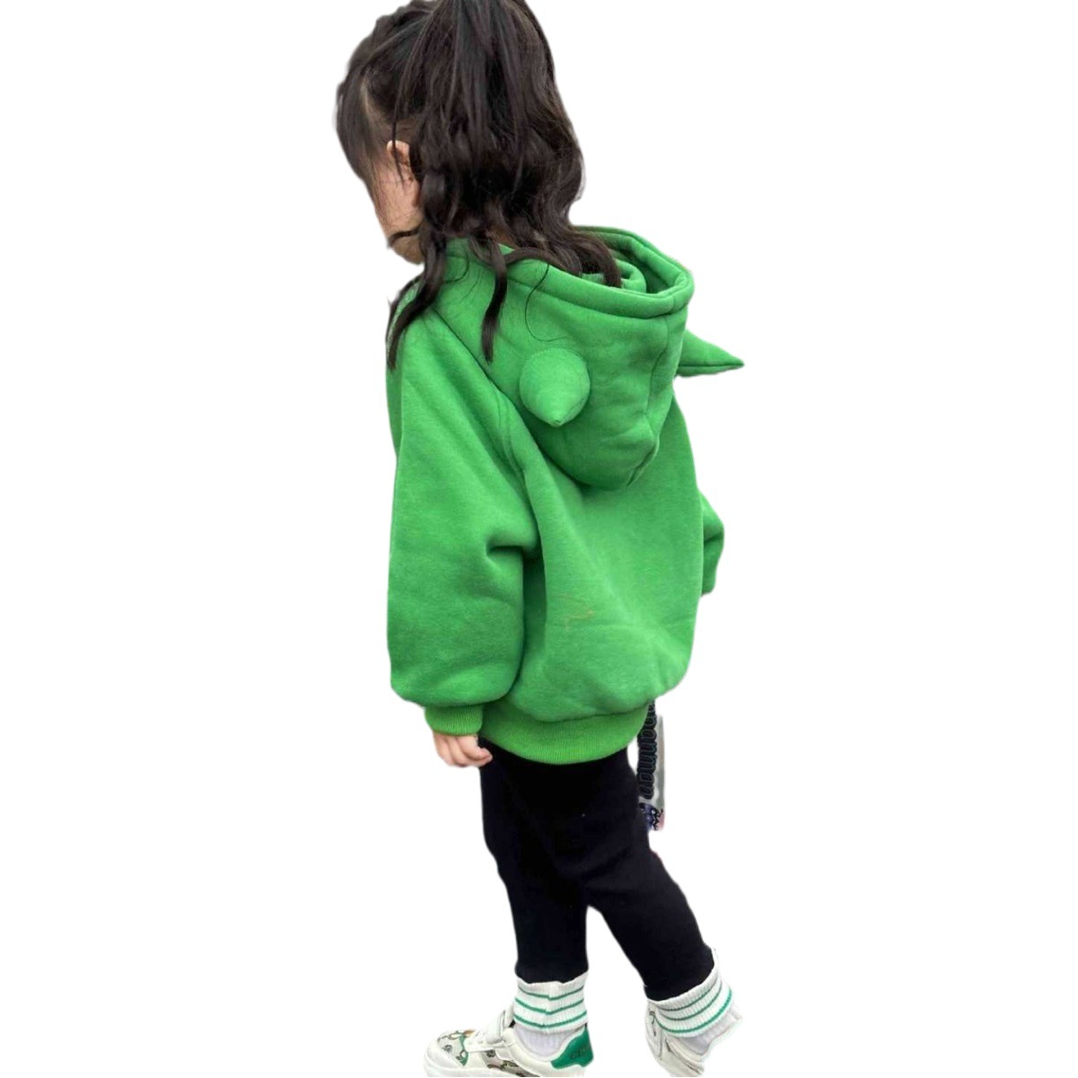 Girls' fleece-lined sweater spring and autumn Western style 2023 new Korean style thickened autumn clothes children's hooded top baby winter clothes