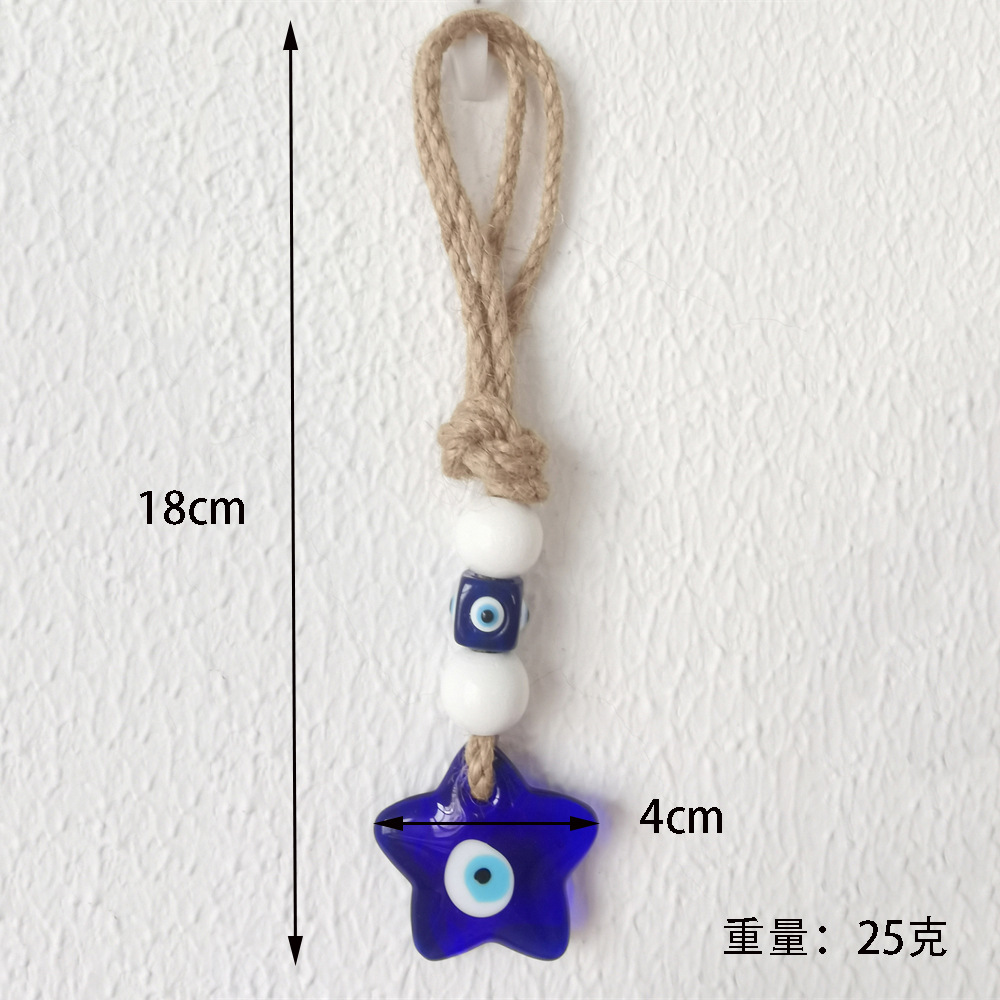 Picture of Custom twine hand-woven Turkish devil's eye pendant blue eye pendant car interior pendant wall ornaments