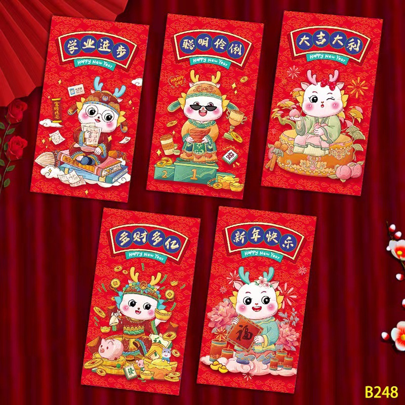 Picture of New Year of the Snake Zodiac Cartoon Red Envelope Cute Personality Creative New Year Spring Festival Red Envelope Children's New Year