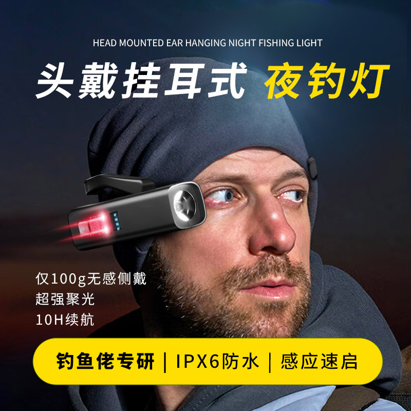 Cross-border outdoor headlamp induction long-range headlamp long-range strong light flashlight lighting headlamp bluetooth sound lamp
