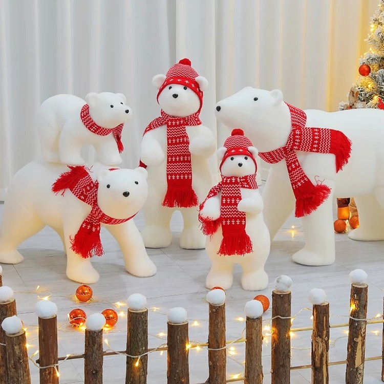 Christmas decoration gift polar bear snowman creative decoration Christmas tree window scene layout package Meichen