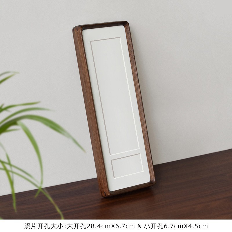 Picture of Solid Wood Photo Frame with Mortise and Tenon Joints, Long Strips with Rounded Corners and Beveled Edges, Combination Wedding Couple Desktop Creative Display Stand Wholesale Wedding Picture Frame