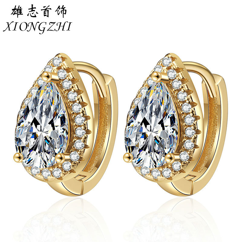 S925 Sterling Silver Simple Sparkling Diamond Moissanite Water Drop Earrings Women's Earrings Earrings Niche Design Accessible Luxury Work Clothing