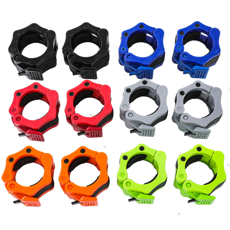 Picture of Nylon safety dumbbell barbell bar buckle professional fast Austrian bar card head high-grade 5cm plastic card head buckle lock