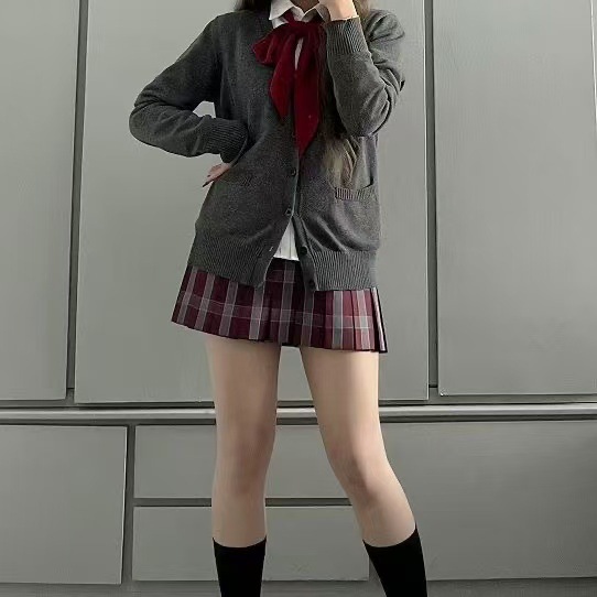 Picture of New JK Uniform suit Wholesale Pepper Plaid Skirt Campus College Plaid Pleated Skirt Sweet Half Skirt