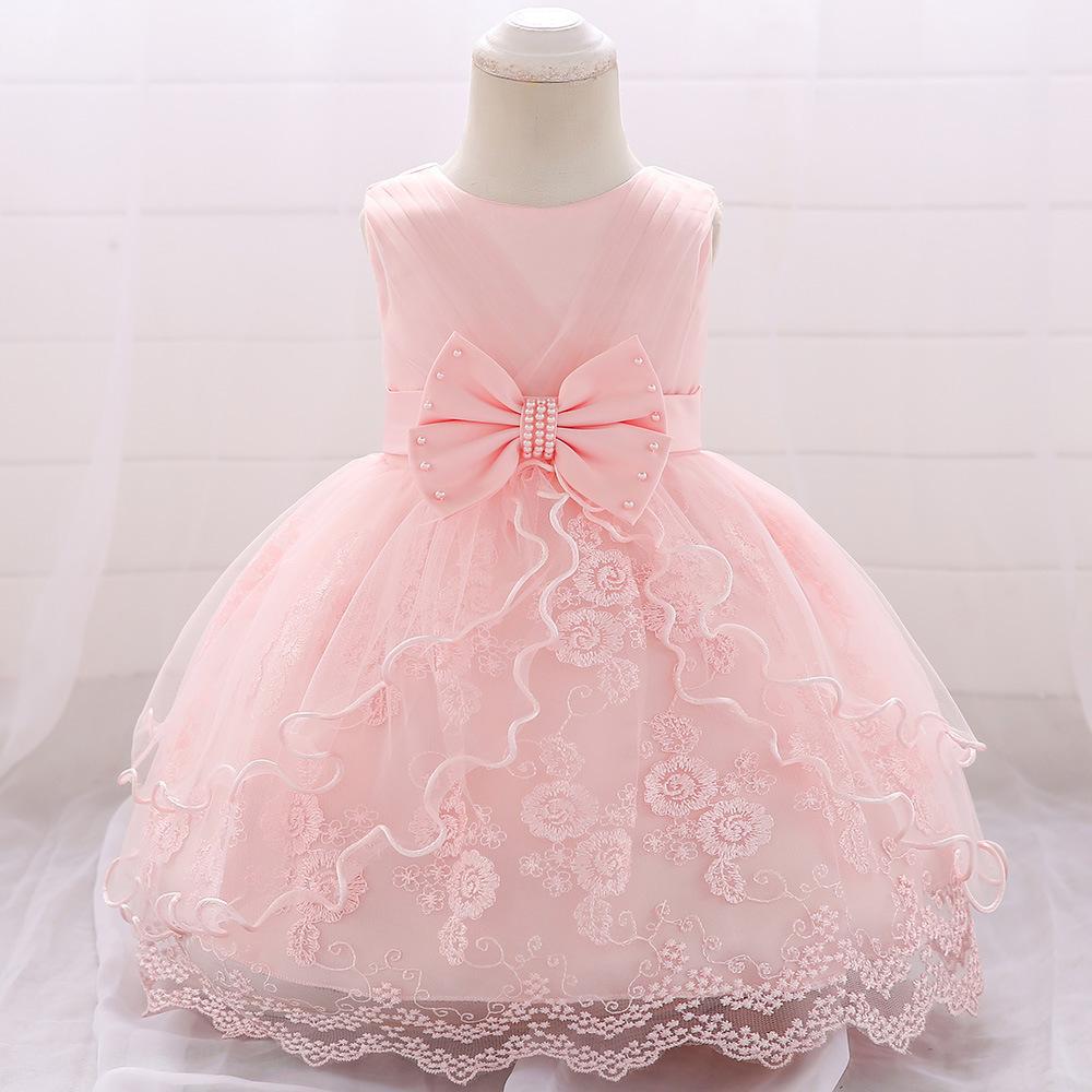 Picture of Cross-Border Children's Princess Dress 2024 Infant Baby Bow Washable Dress Little Girl Birthday Dress