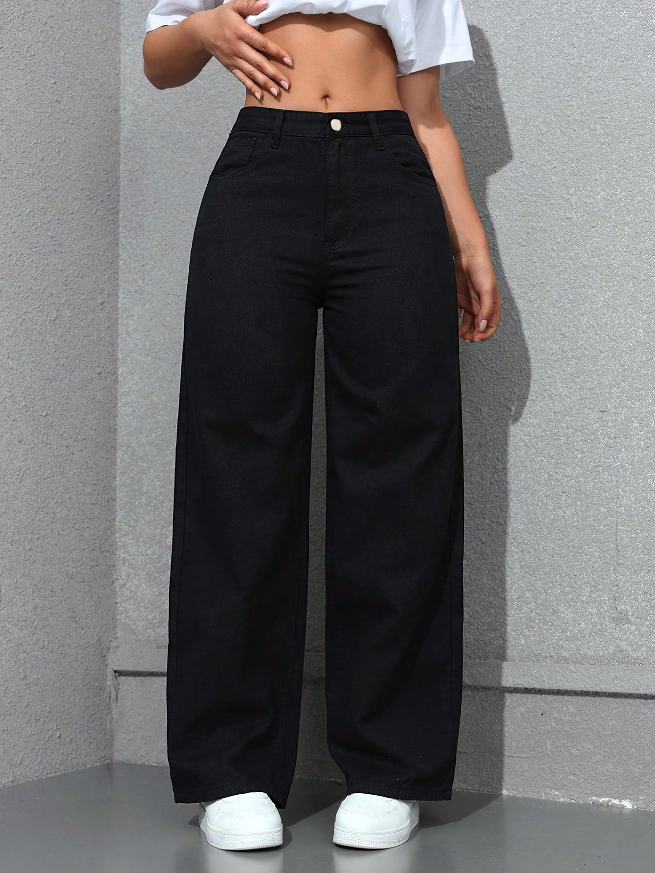 American Wide-Leg Denim Pants for Women 2025 Spring New Style Washed Loose Slimming Look Straight Floor-Length Jeans Jeans
