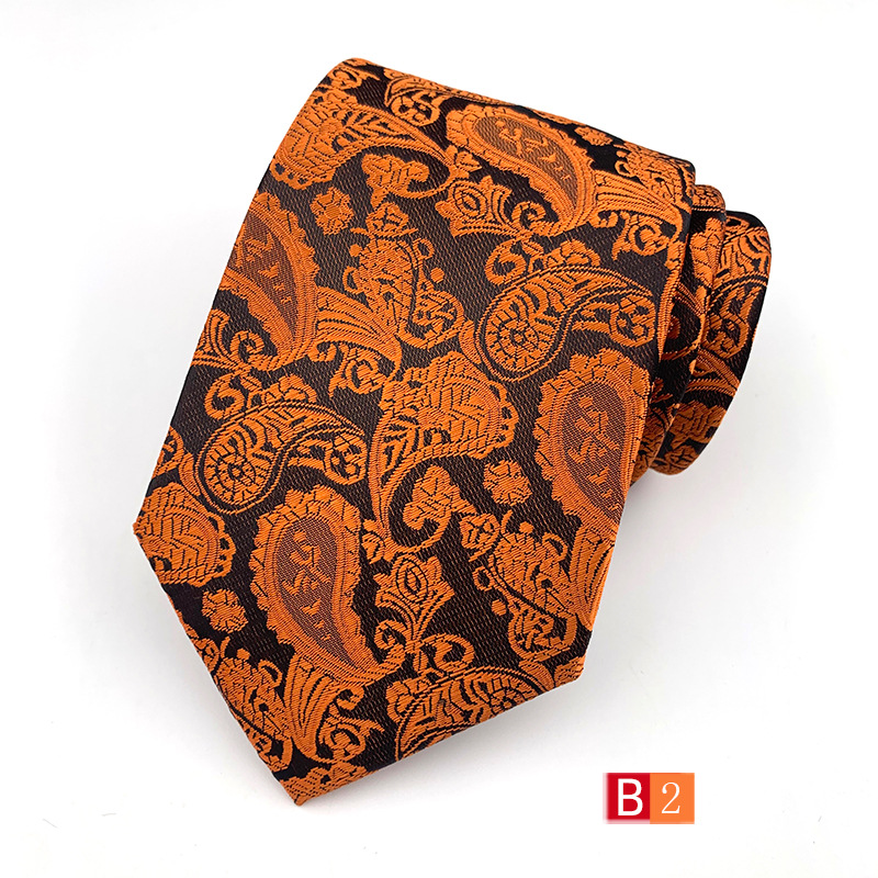 Picture of Tie Men's Polyester Jacquard Fabric Tie Cashew Flower Paisley 18 Color Men's Tie Factory Wholesale