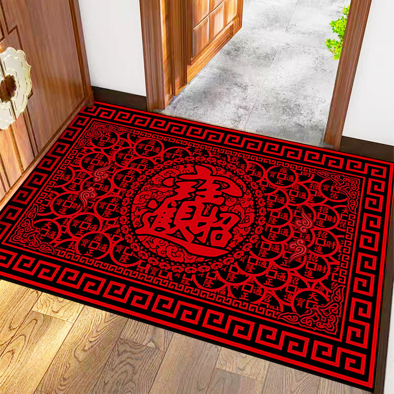 New Chinese style diatom mud floor mat bathroom floor mat entrance door mat bathroom absorbent stain-resistant floor mat red door mat